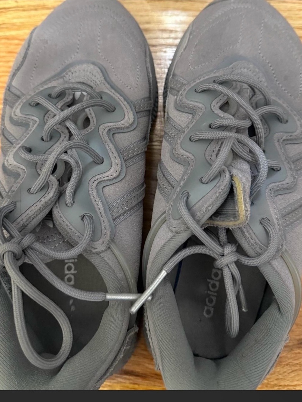 adidas Gray Suede Lace-Up Athletic Shoes - Picture 1 of 2